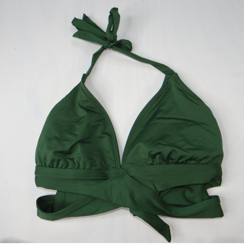 Kona Sol Womens Dark Green Halter Tie Bikini Swimsuit Set Size M/S