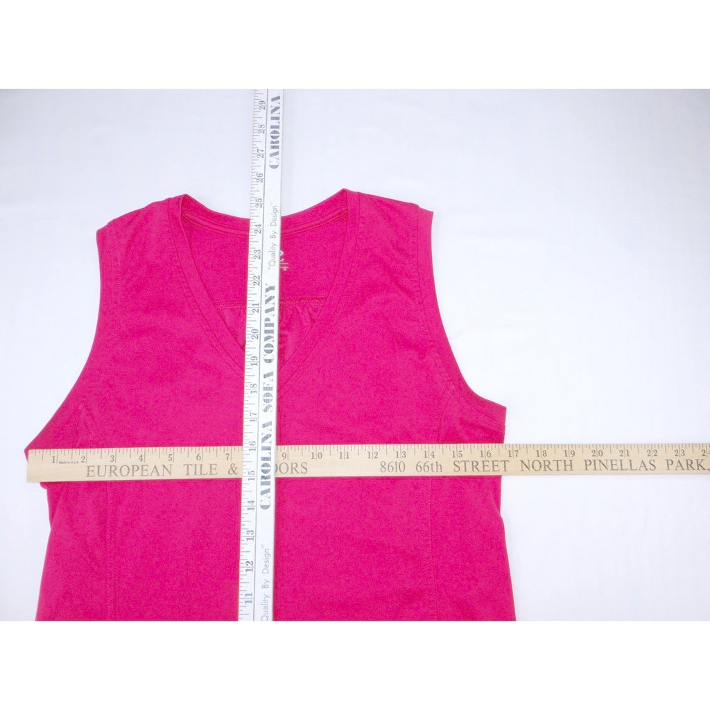 Champion Dark Pink V Neck Sleeveless Athletic Tank Top Size L G Loose Fit