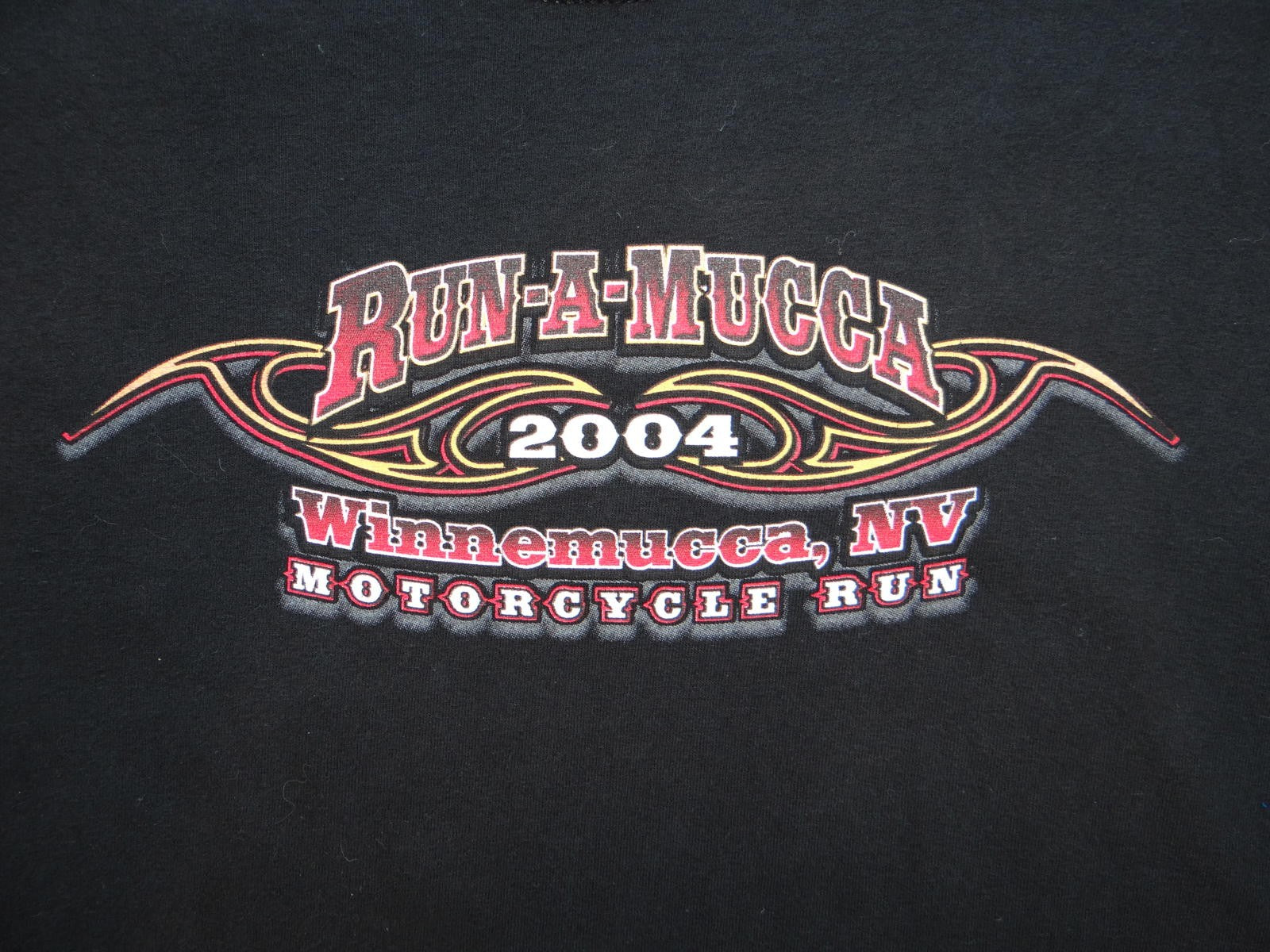 Run-A-Mucca 2004 Motorcycle Run Black Graphic T-Shirt