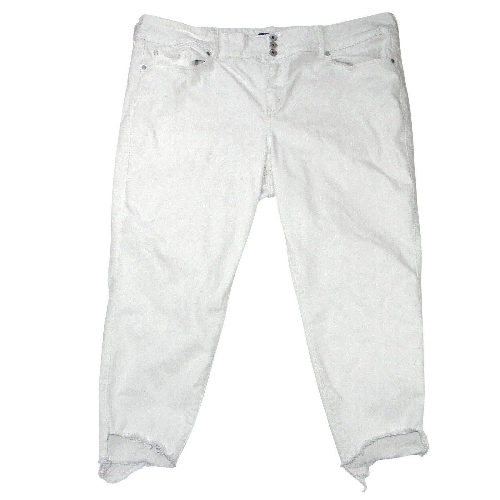 Torrid White Super Soft High Rise Cropped Jeggings Raw Hem Size 26R