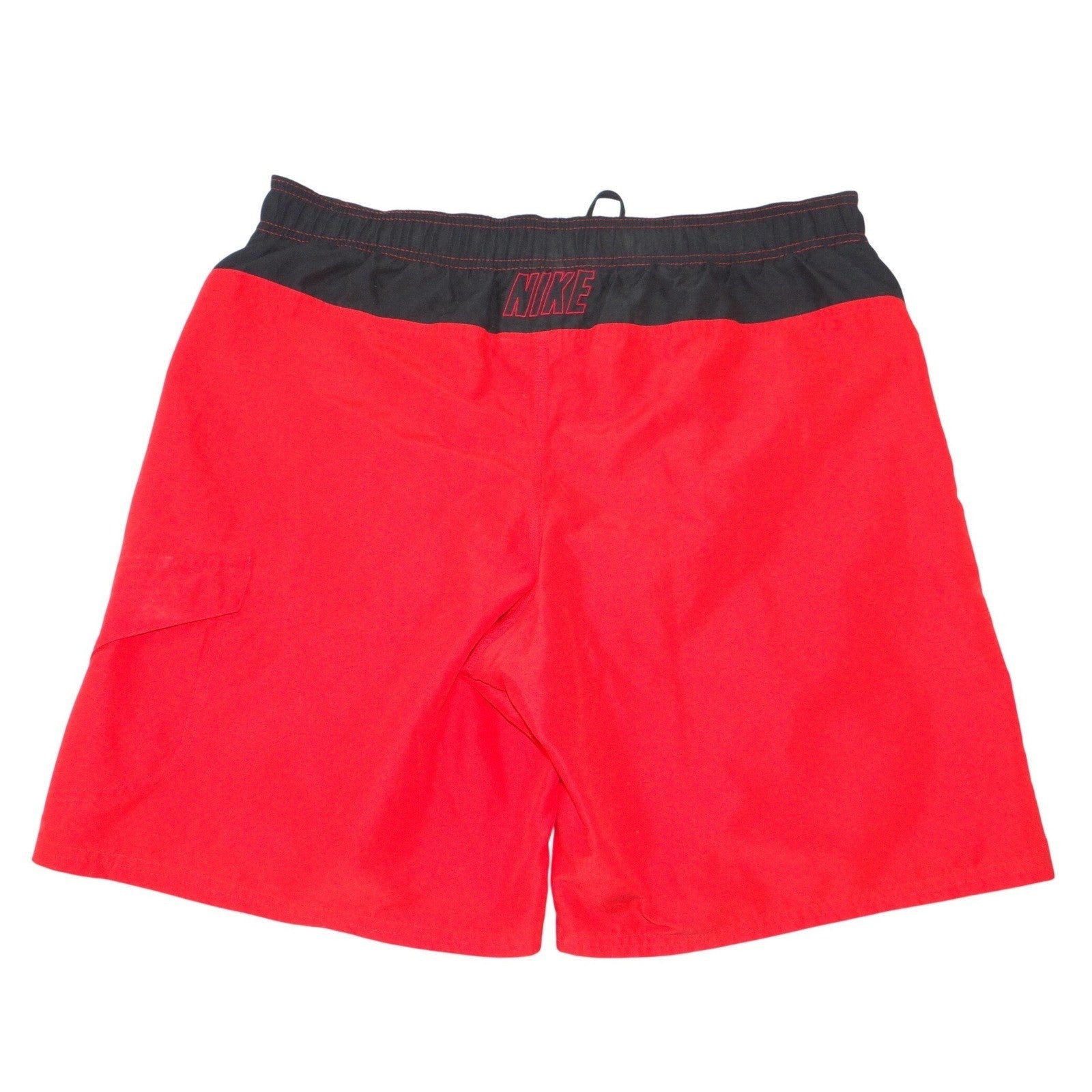 Nike Mens Red Colorblock Swim Trunks Board Shorts Mesh Lined Large