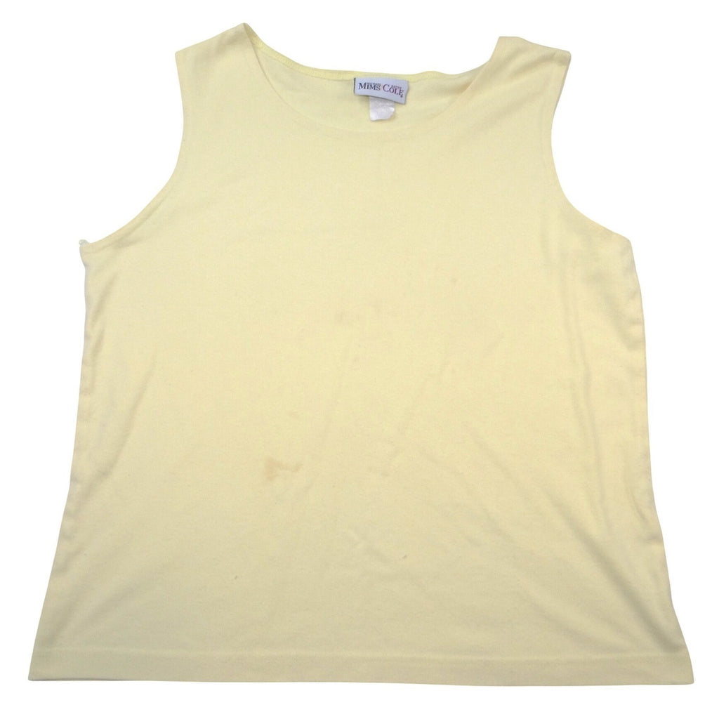 Michael Kathy Mims Cole Womens Sleeveless Knit Tank Top Pale Yellow Scoop Neck