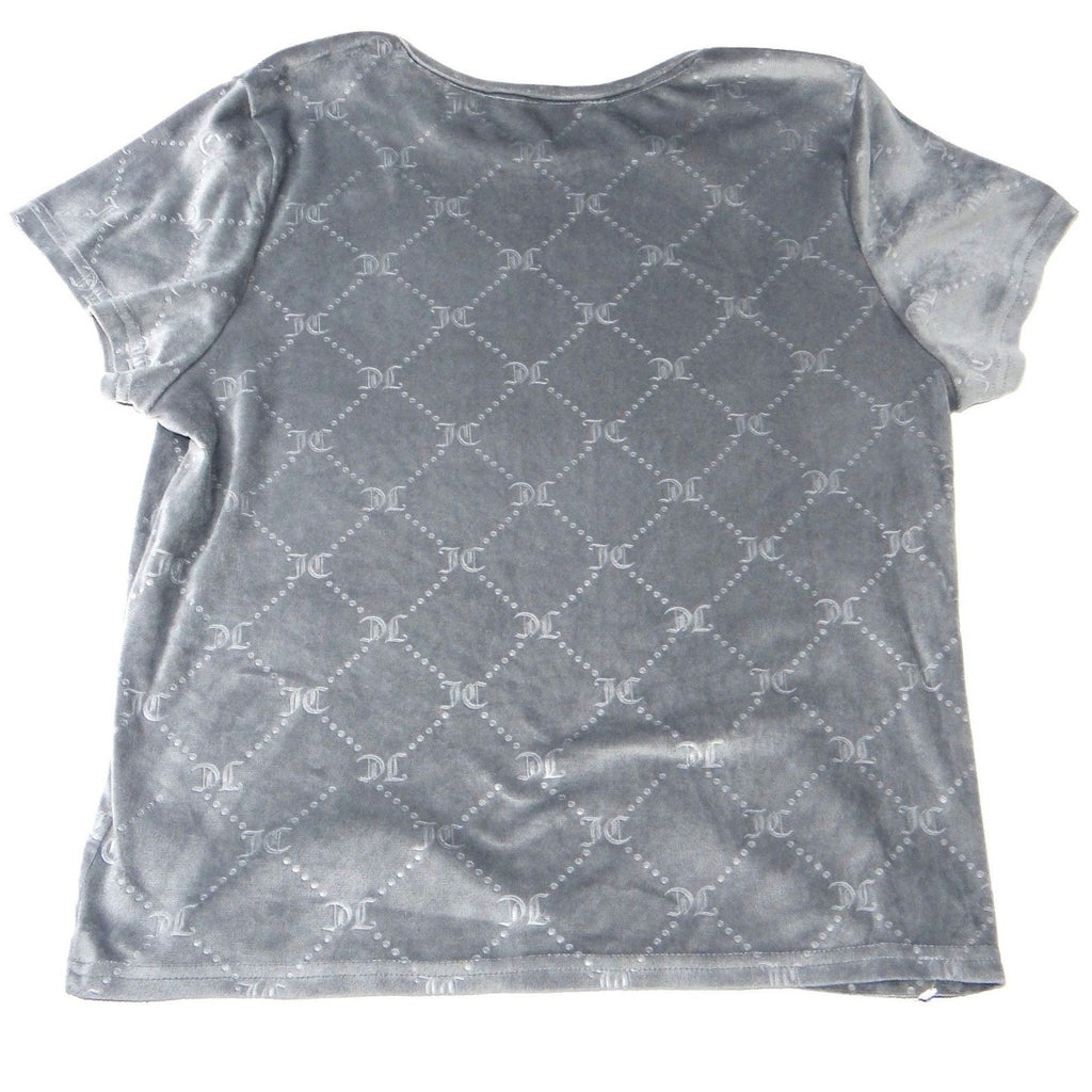 Juicy Couture Velour Shorts Grey All Over JC Logo Sleepwear Loungewear Women XL