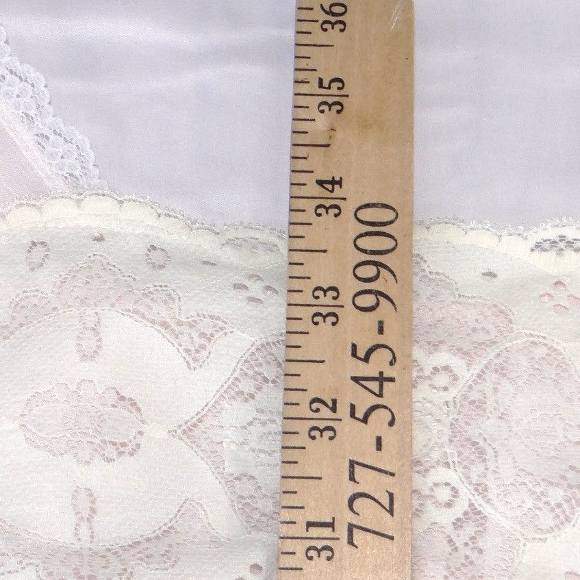 Katz Vintage Pink Lace Trim Nightgown Sleeveless Square Neck USA Made Large