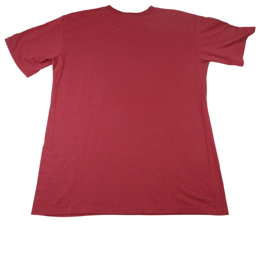 Modern Lux Sun Floral Graphic T Shirt Burgundy Cotton Poly Blend S M