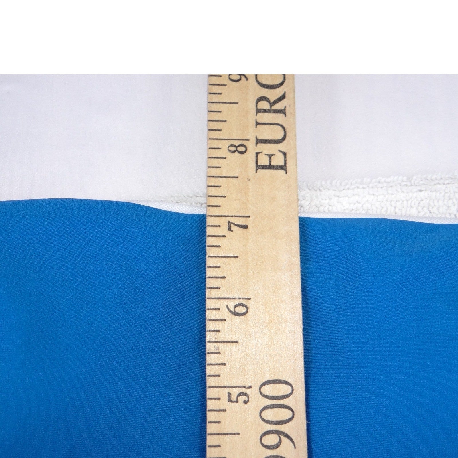 Womens Blue Ruched Bandeau Bikini Set High Cut Cheeky Swimsuit Size M