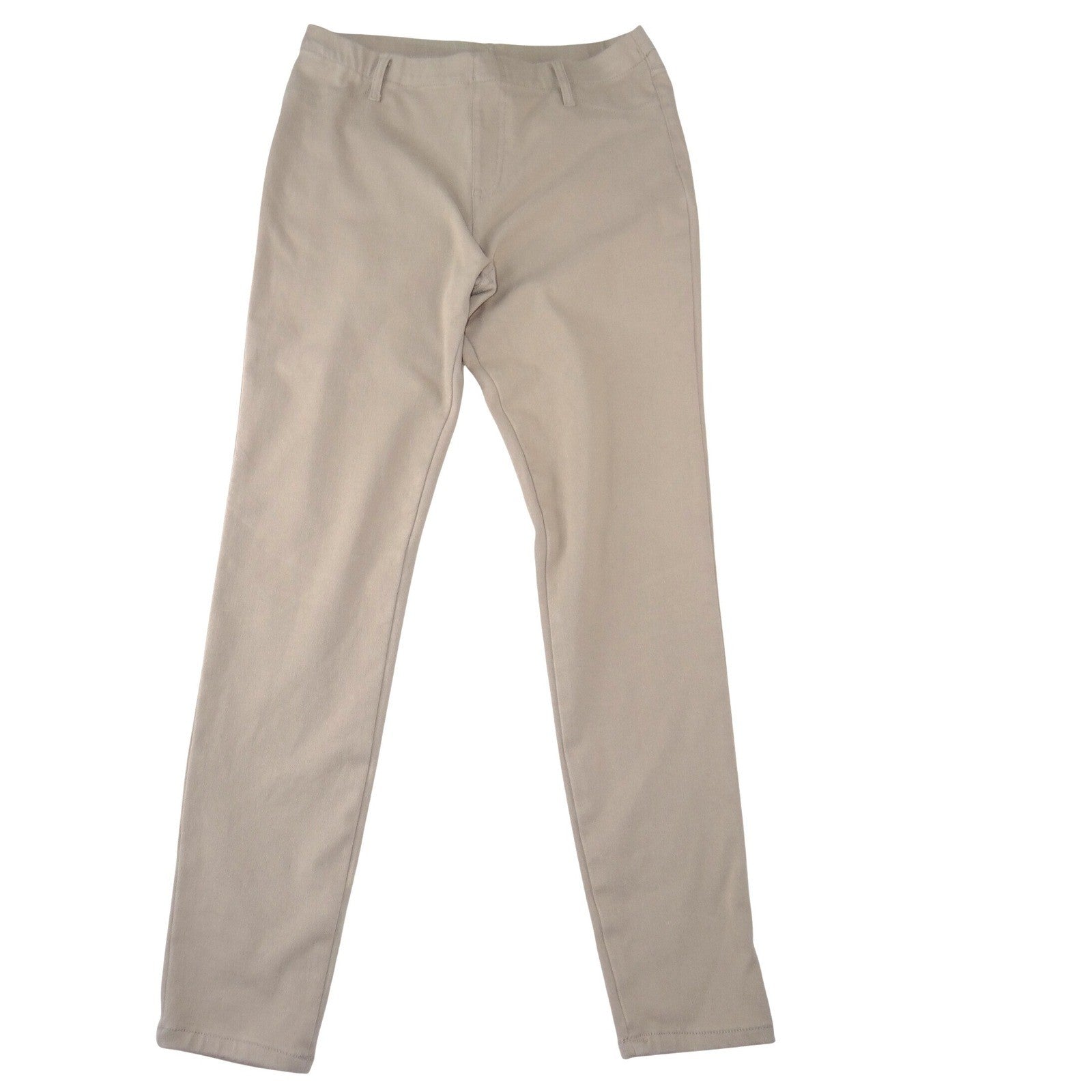 Faded Glory Womens Khaki Pull On Jeggings Slim Fit Stretch Pants Size L 12-14