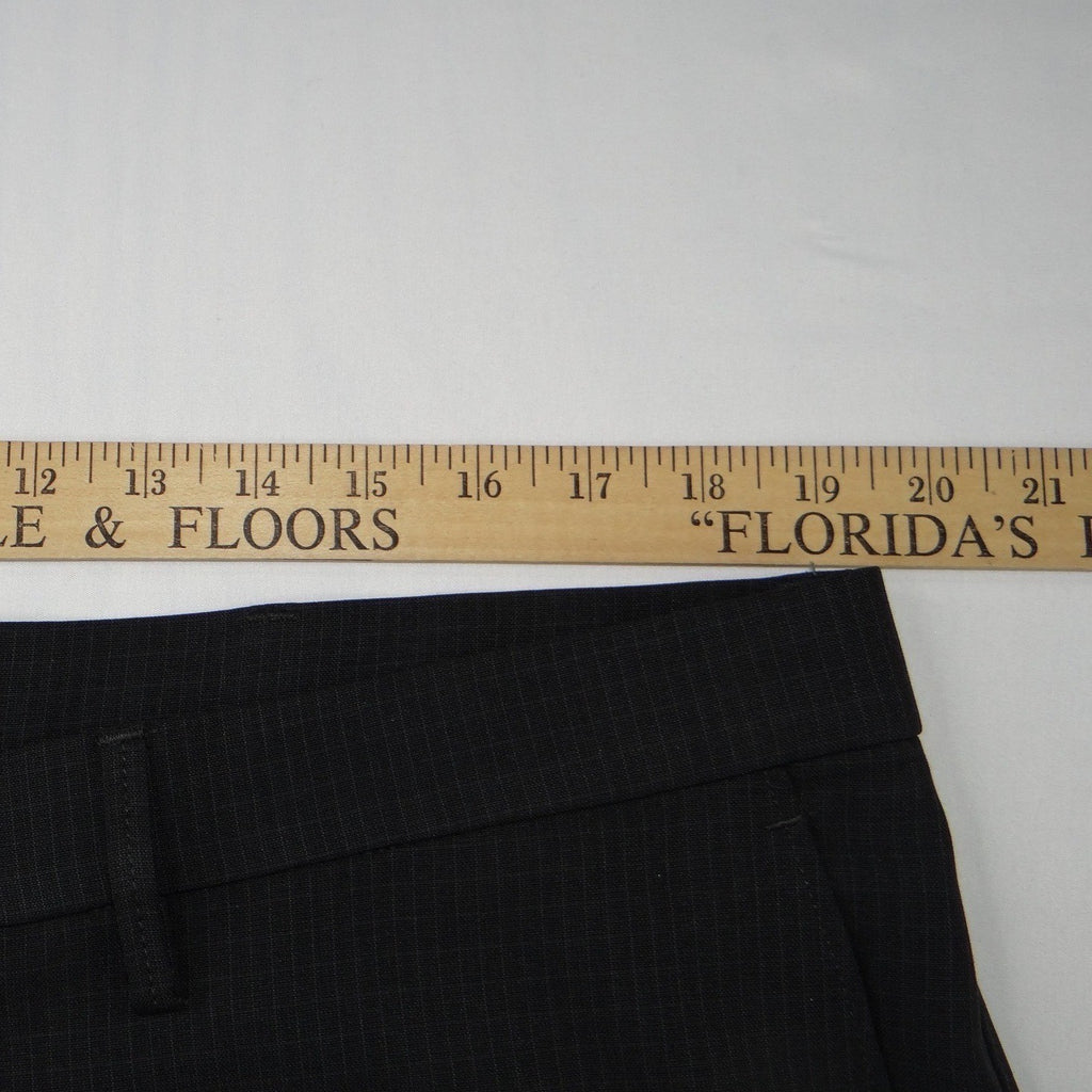 Haggar H26 Mens Dress Pants 38x29 Charcoal Black Micro Check Straight Leg Slacks