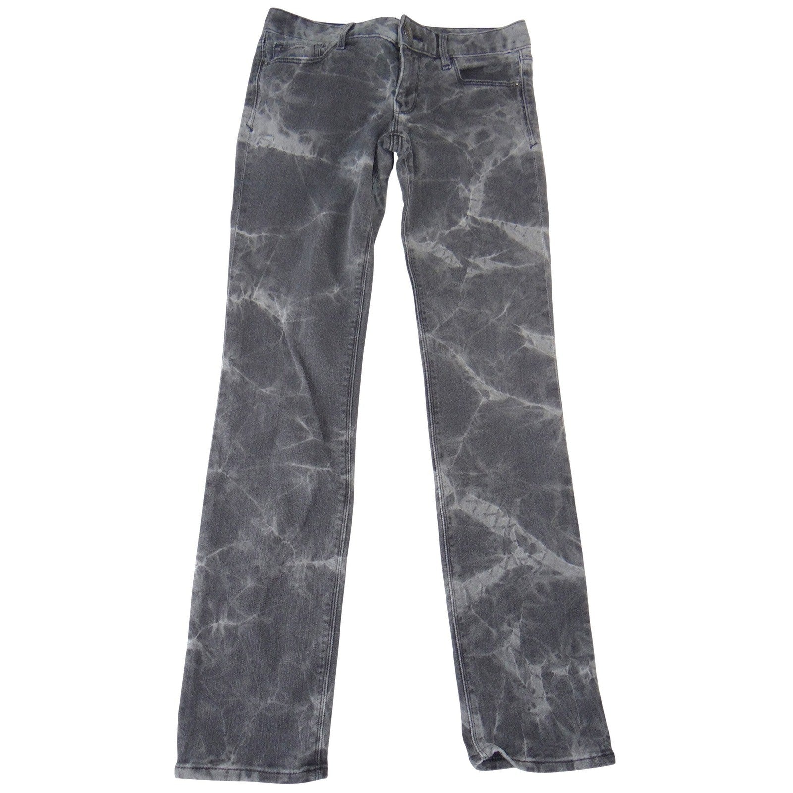 Express Jeans Mens Mia Mid Rise Skinny Gray Marble Wash Denim Size 6