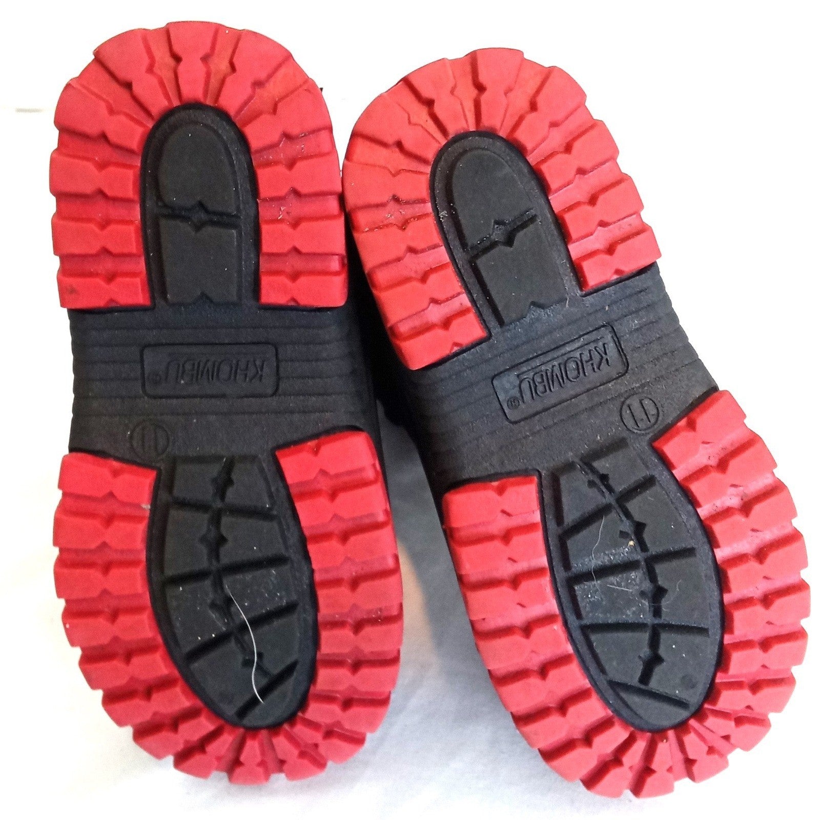Khombu Hickory Kids Black Red Leather Faux Fur Lined Snow Boots Size 11M 801461