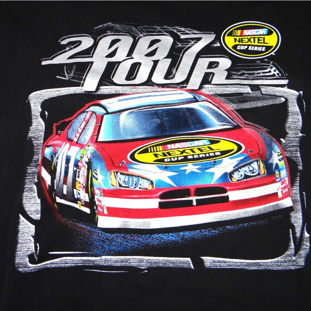 Y2K NASCAR Nextel Cup Series 2007 Tour TShirt Mens 3X Black Graphic Double Sided