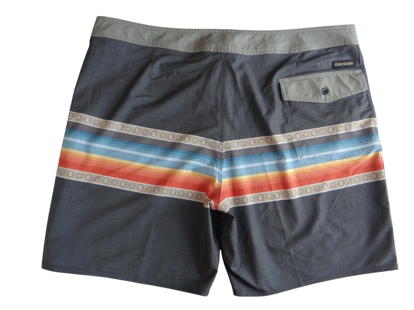 Men's Surf Shorts with Colorful Stripes Size 40