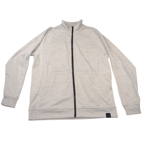 Adidas Mens Climalite Full Zip Track Jacket Gray Space Dye Mock Neck XL