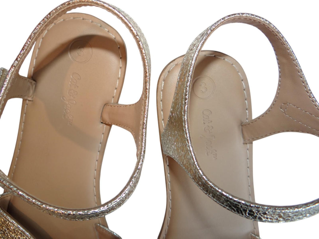 Chic Gold Metallic Bow Sandals