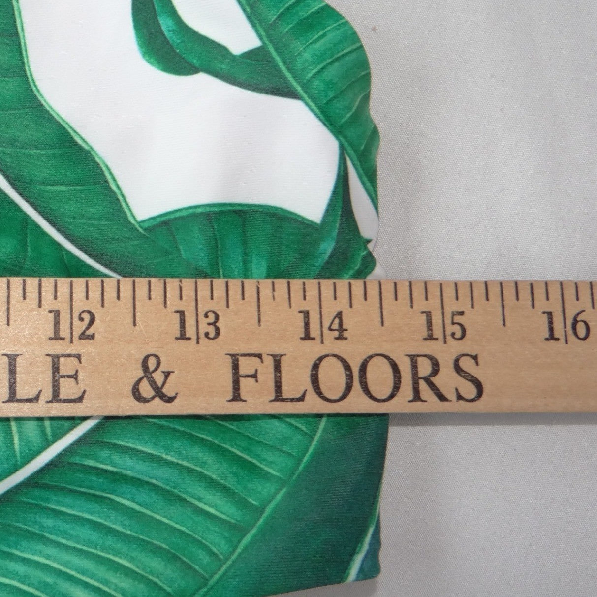 Unbranded Tropical Banana Leaf Print High Waisted Bikini Set Green White Medium
