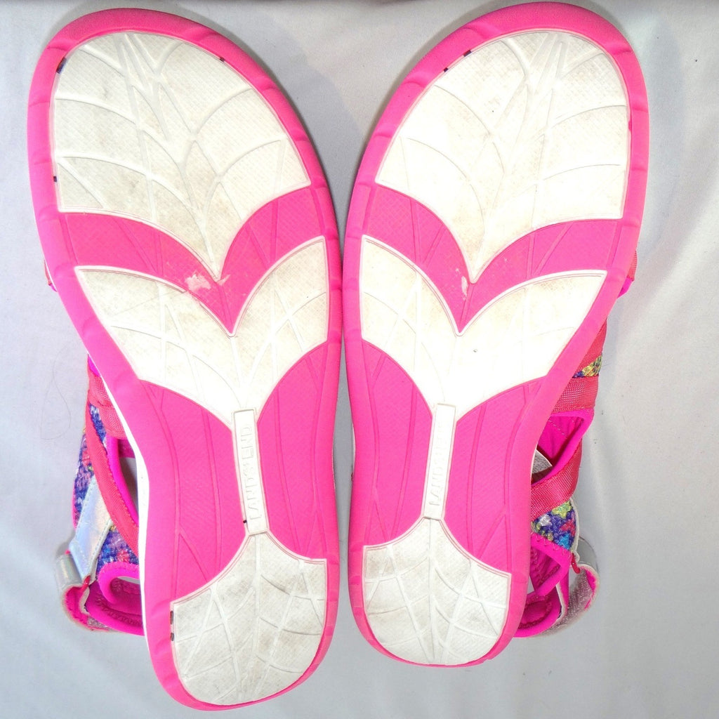 Lands End Youth 6M Girls Sport Sandals Pink Floral Holographic Water Shoes