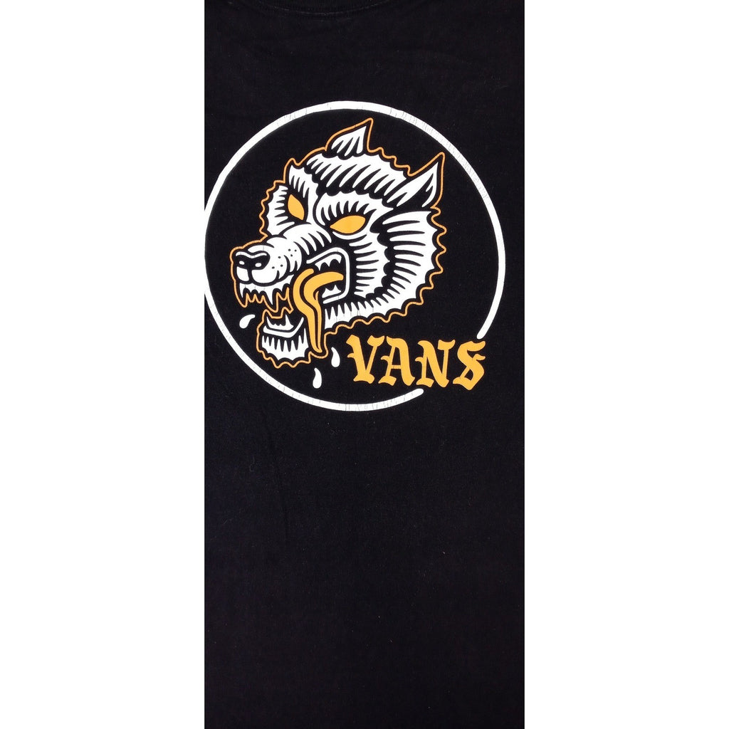 Vans Men's Black Wolf Graphic T-Shirt Size Large