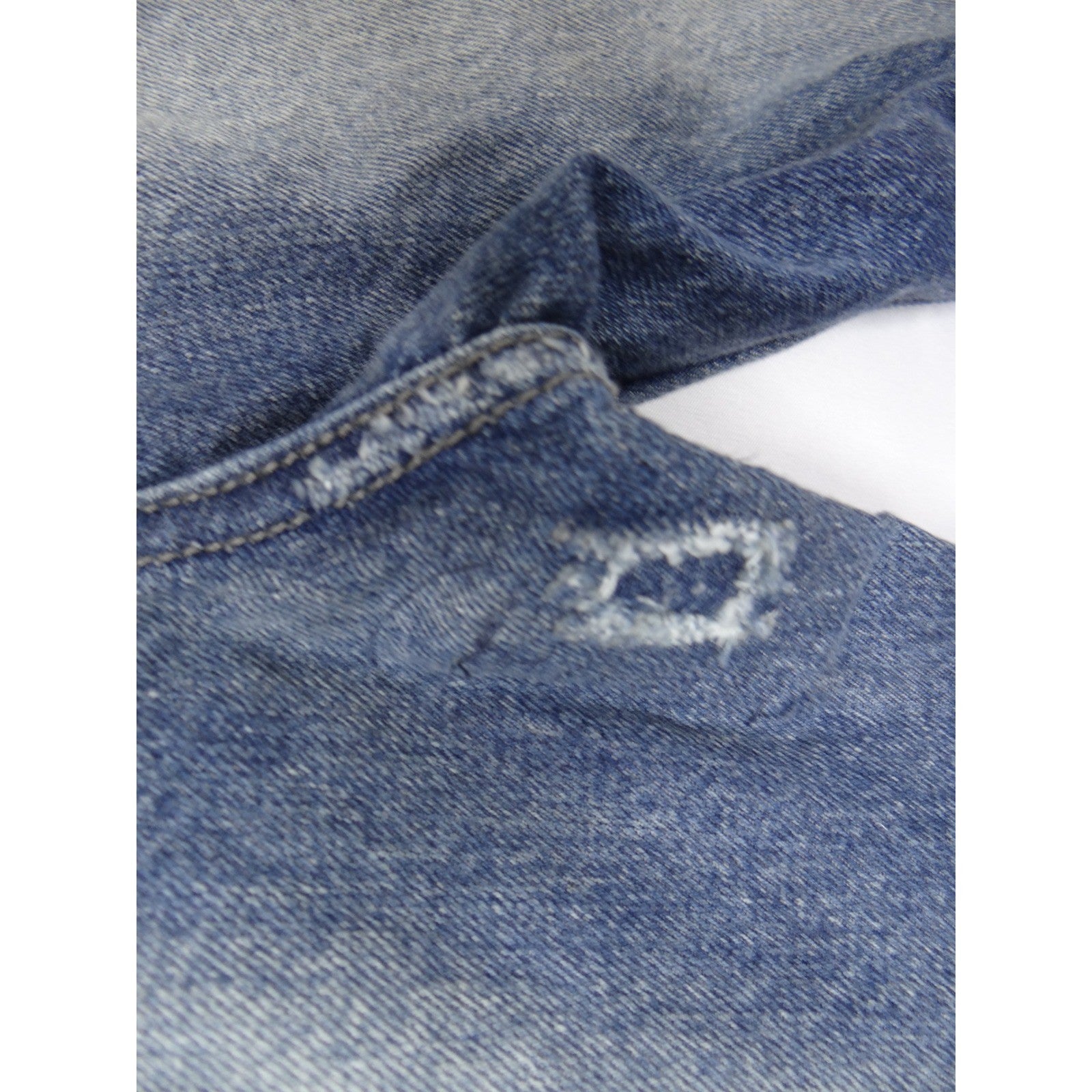 Marc Jacobs Men's Distressed Blue Denim Jeans Button Fly Straight Leg Size 36