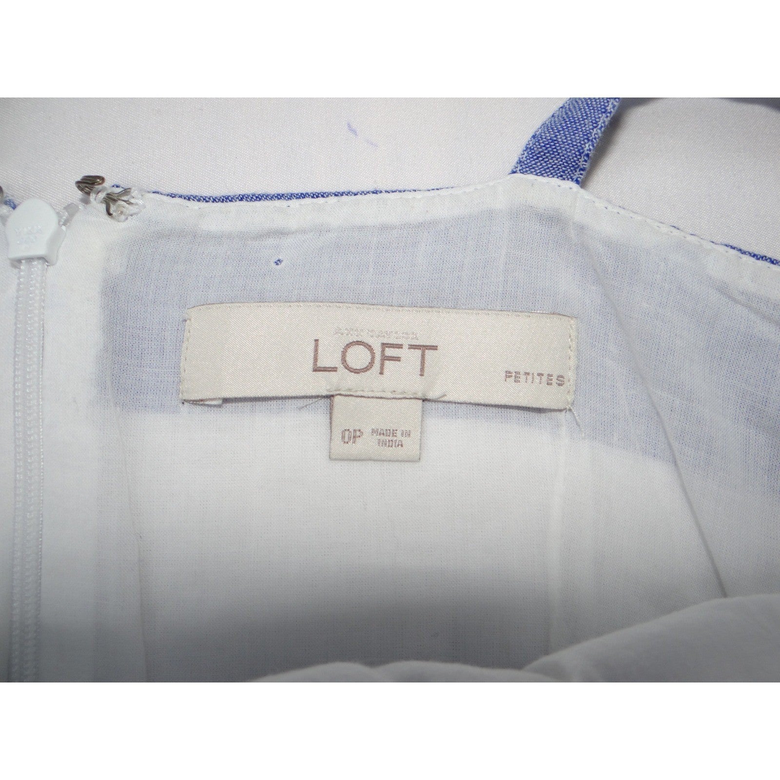 LOFT Petites Blue White Striped Linen Blend Sundress Size 0P