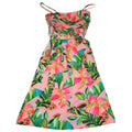 Kensie Womens Pink Tropical Floral Hibiscus Smocked Midi Dress Size 2