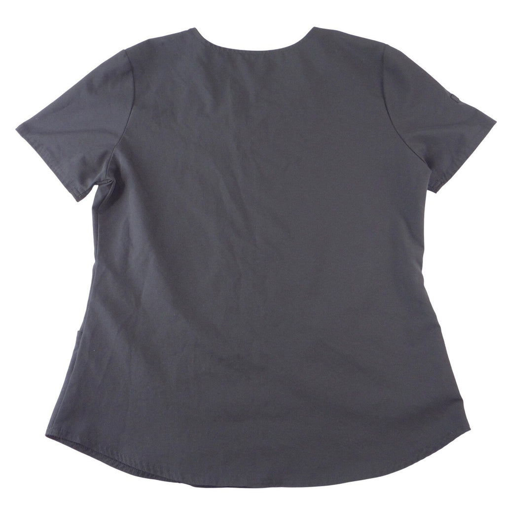 ScrubStar Womens Black V-Neck Short Sleeve Scrub Top Pockets Size Medium