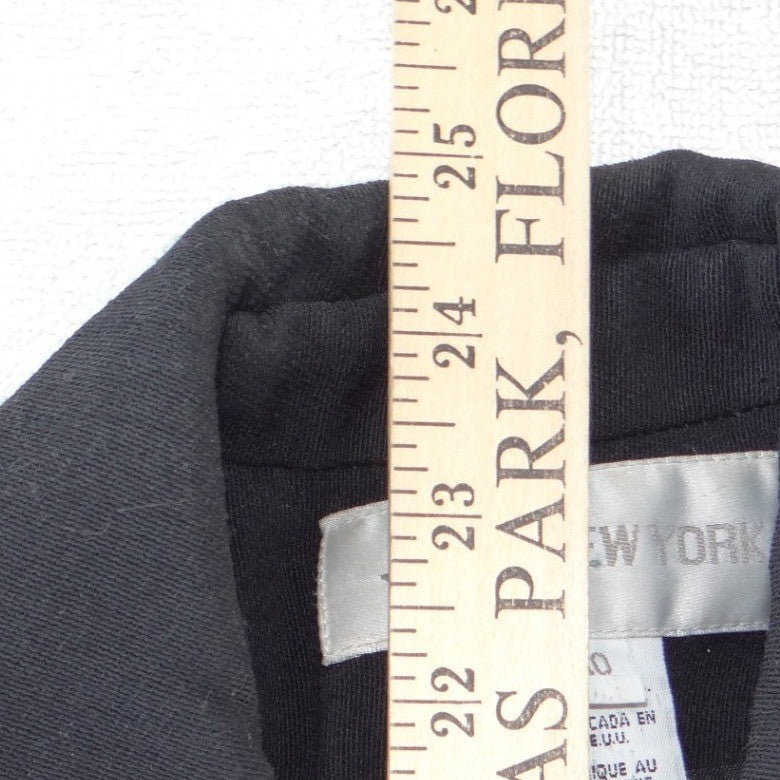 Jones New York Womens Black Button Front Tailored Blazer Jacket Size 10