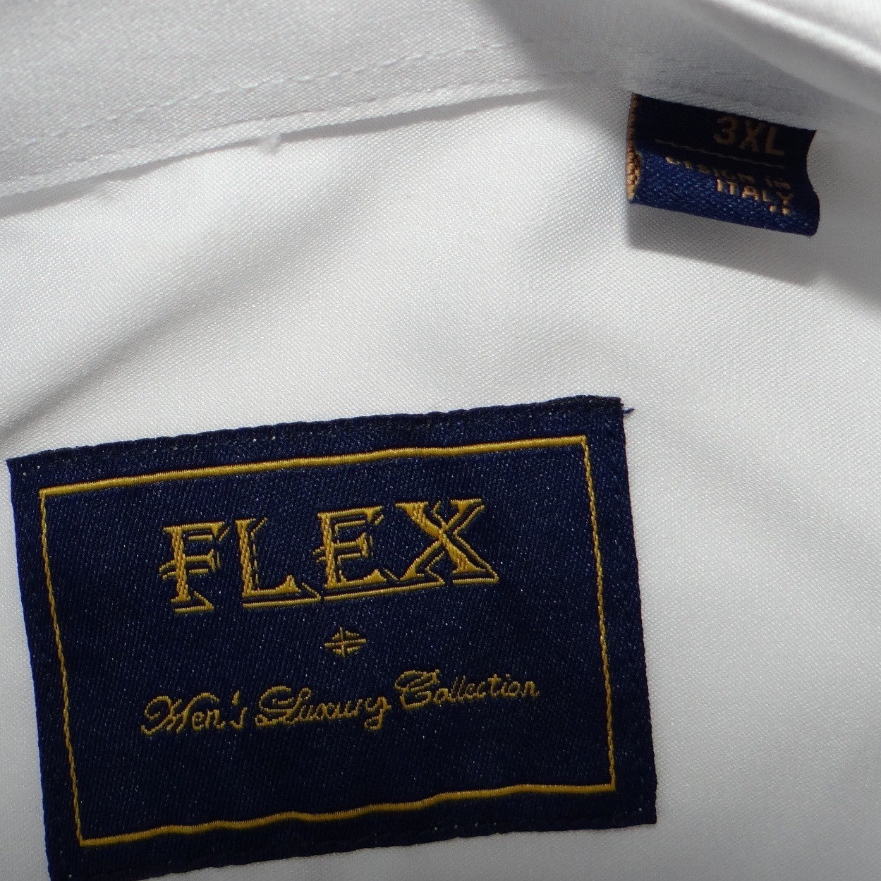 FLEX Mens Luxury Collection White Dress Shirt 3XL Made in Italy