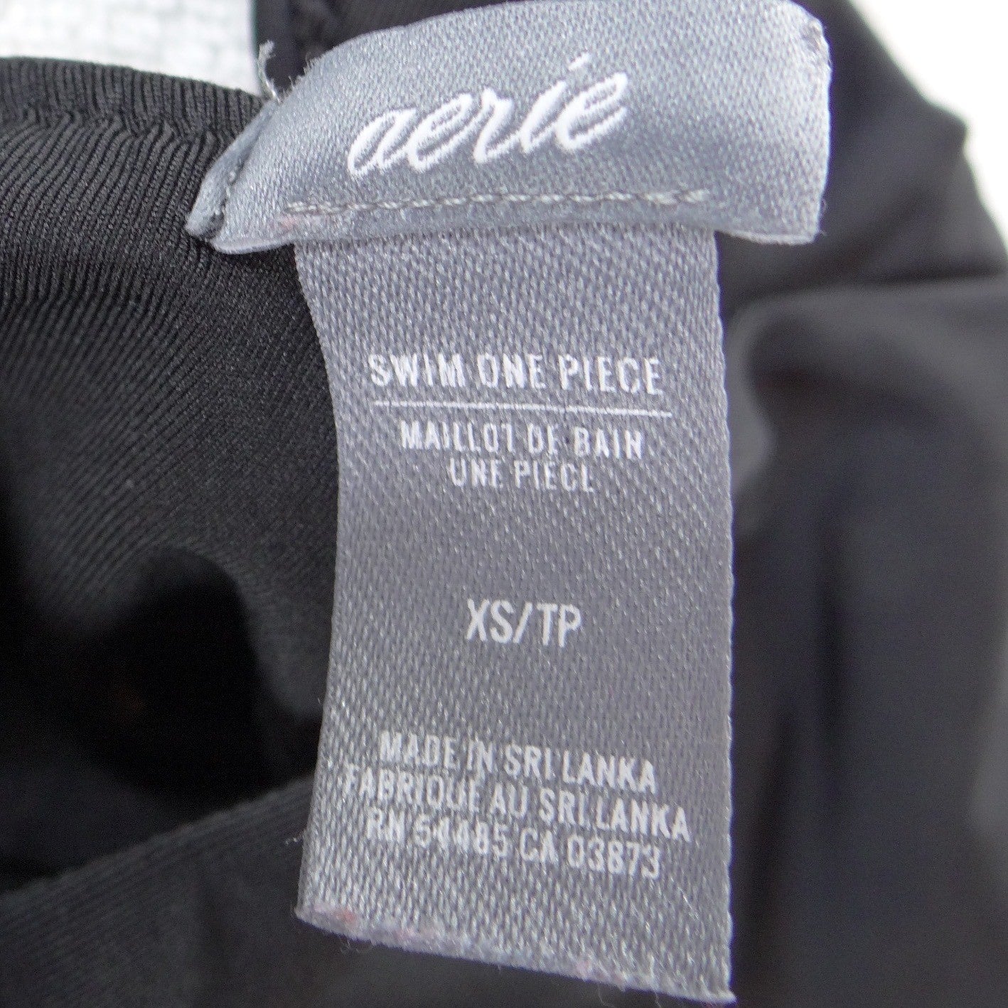 Aerie Womens Black Cutout Front Tie Halter One Piece Swimsuit XS RN54485
