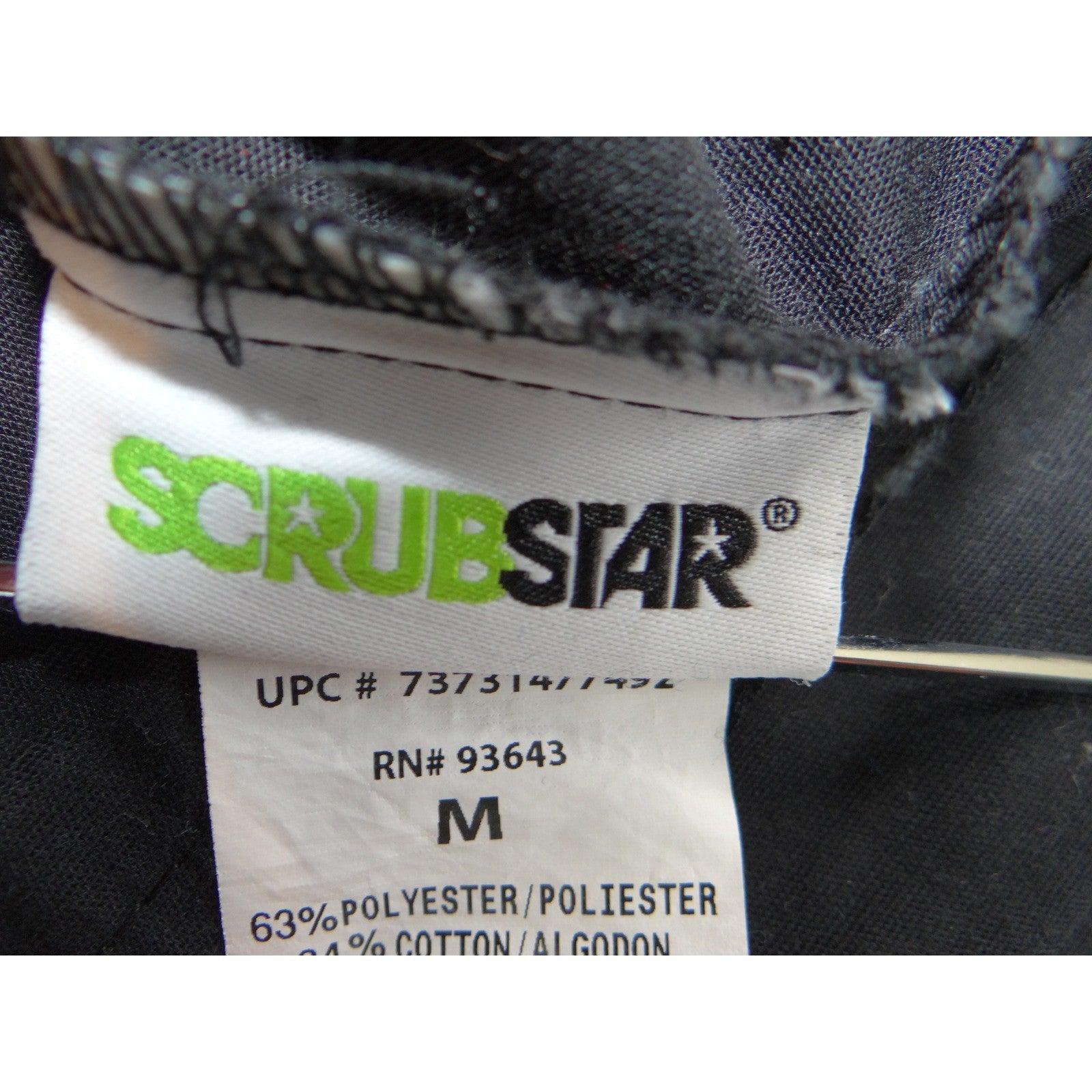 Scrubstar Womens Black Medical Scrub Set V-Neck Top Cargo Pants WM00B068 Size M