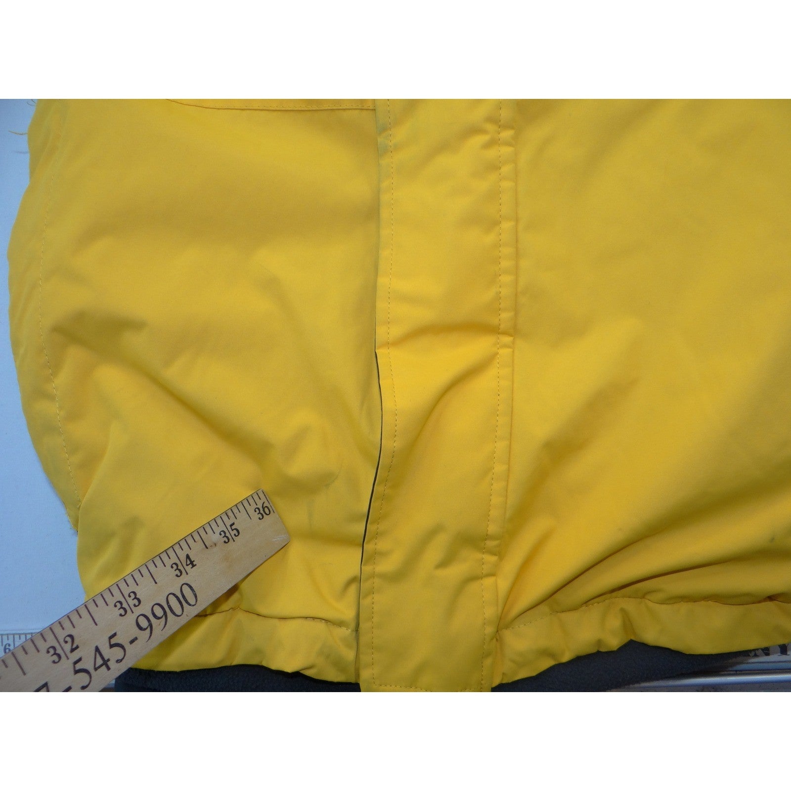 Free Country FCXtreme Mens Yellow Grey Hooded Ski Jacket Fleece Lined Small