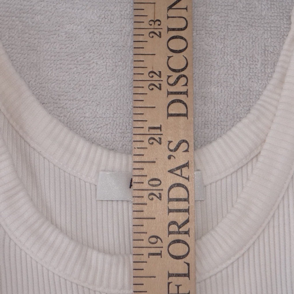 AGOLDE Ribbed Tank Top Ivory Off-White Racerback Scoop Neck Small