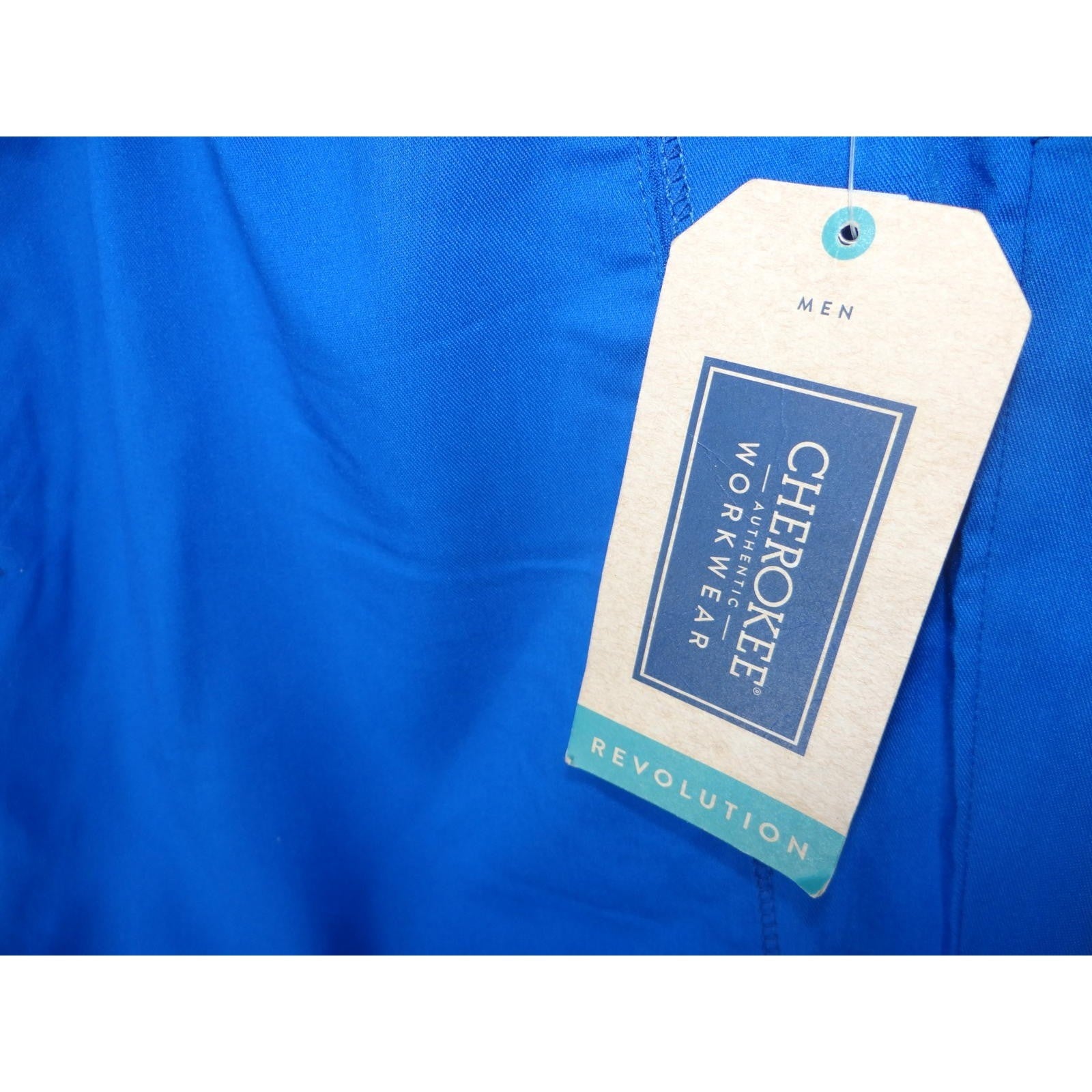 Men's Medical Scrubs Blue Elastic Waist Pants - NWT - Size Large