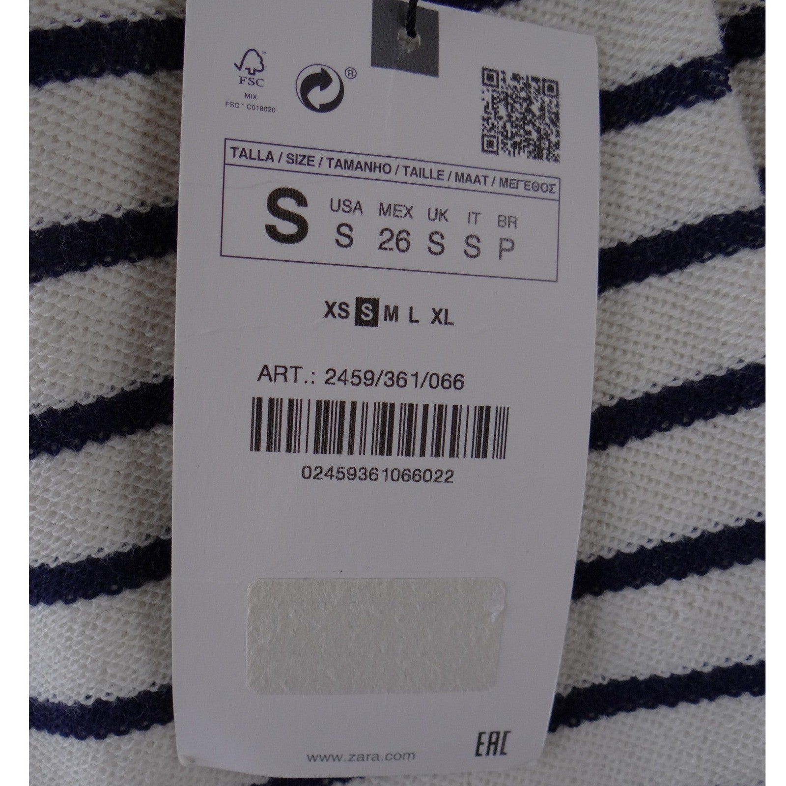 NWT-Zara Womens Navy White Striped Double Breasted Blazer Gold Buttons