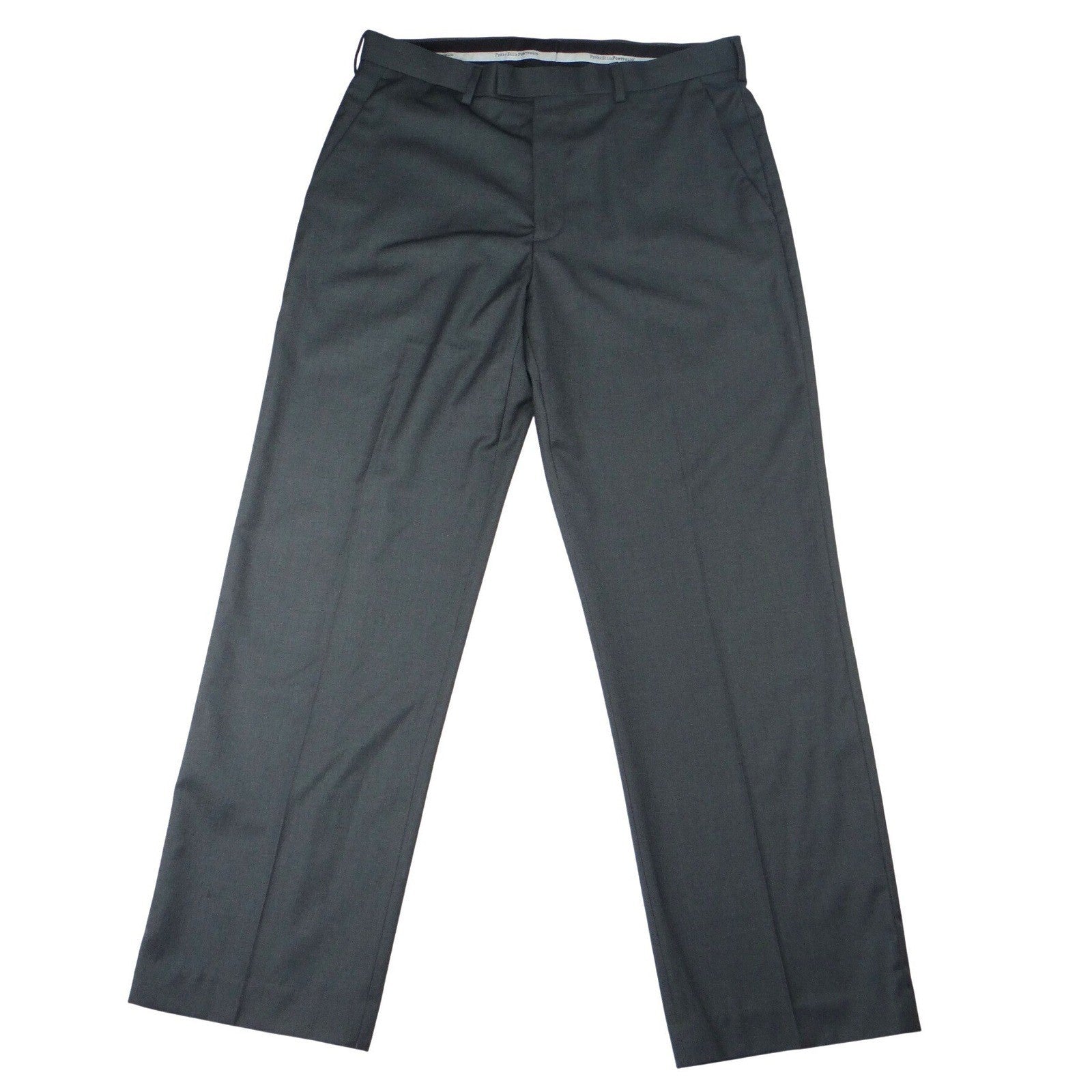 Easy Portfolio Classic Fit Men's Charcoal Gray Dress Pants 33x30 Wool Blend